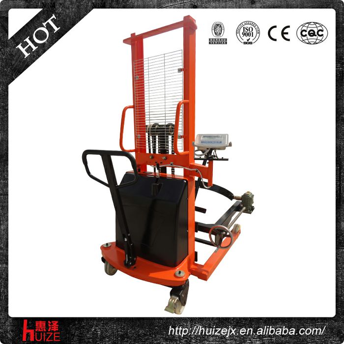 半電動(dòng)稱(chēng)重油桶車(chē)（夾鐵桶，手搖翻轉倒料）