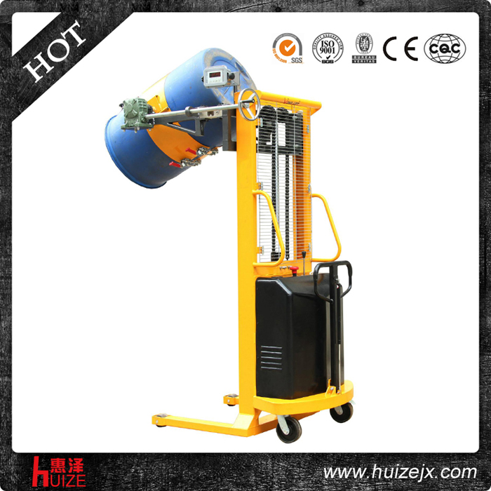 HZFSDSSQ-11稱(chēng)重半電動(dòng)手翻轉油桶車(chē)（全抱夾）1