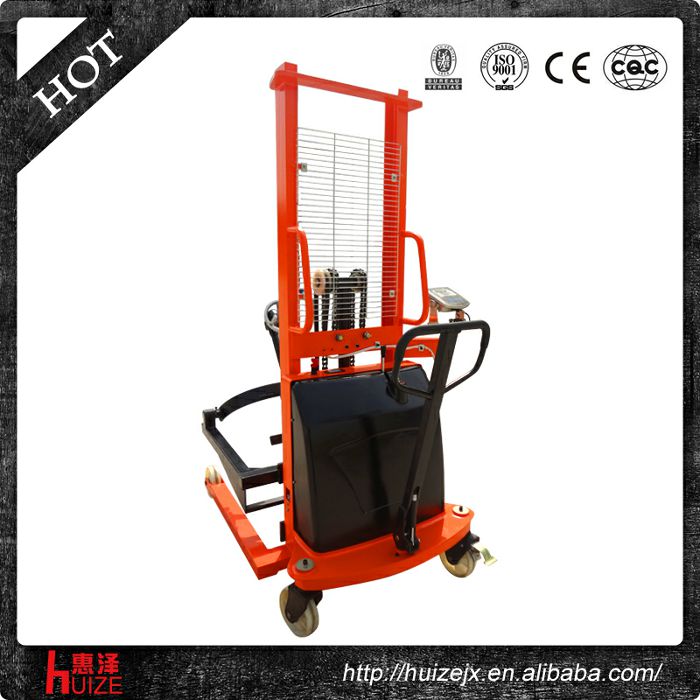 半電動(dòng)稱(chēng)重油桶車(chē)（夾鐵桶，手搖翻轉倒料）